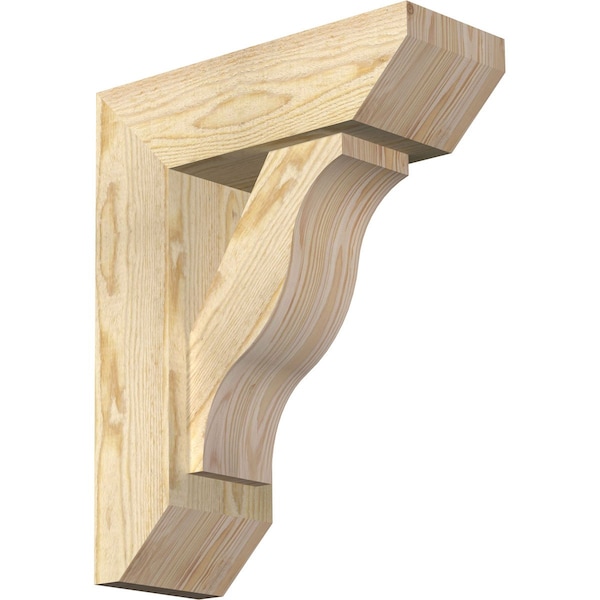 Ekena Millwork Funston Slat Rough Sawn Bracket w/ Offset Brace, Douglas Fir, 6"W x 16"D x 20"H BKT0604X16X20FST06RDF - main